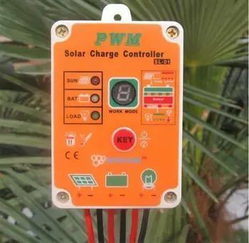 PWM Солнечный контроллер заряда dc 12V 24V 10A Зарядка аккумулятора Затемнение уличного освещения Управление садовым освещением
