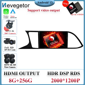 Qualcomm Для Seat Leon 3 MK3 2012-2020 GPS Навигация 4G WIFI QLED Scree DSP BT Беспроводной Carplay Android 13 Плеер 2 Din Без DVD