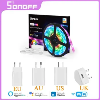 SONOFF L3 Pro 5M WiFi, умная светодиодная лента, Гибкие RGB-лампы, украшение, светодиодная лампа, лента, умный Дом, работа с Alexa Google Home