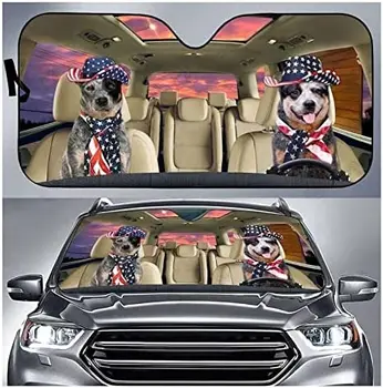 SWEEZEE Забавная крутая австралийская пастушья собака за рулем, солнцезащитный козырек на лобовое стекло автомобиля, солнцезащитный козырек, складывающийся гармошкой для передних стекол транспортных средств (