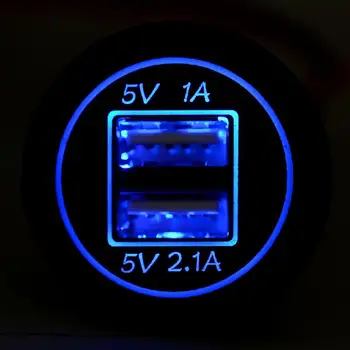 U90C 12 В-24 В 2 порта USB Автомобильное зарядное устройство Адаптер питания Разветвитель гнезда прикуривателя
