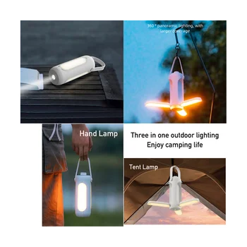 USB Портативный походный фонарь Складной походный фонарь с плавным затемнением Светодиодная лампа для пеших прогулок рыбалки аварийного освещения B