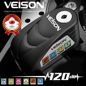 VEISON 120dB Сигнализация Дисковый Замок для Мотоцикла Велосипед Z900RS Ninja400 Z400 CBR250RR Z250 Ninja250 CB400 CBR400R SR400 CB650R