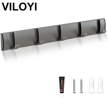 VILOYI Space Алюминиевые крючки для халатов, Складные крючки для полотенец, Водонепроницаемая Клейкая настенная вешалка для одежды