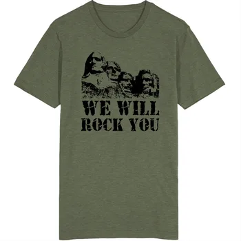 We Will Rock You Mount Rushmore Футболка Президента США из хлопка с кольцевым Переплетением