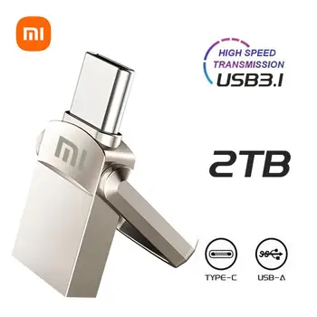 Xiaomi USB Флэш-накопитель 2 ТБ 128 ГБ 32 ГБ OTG Металлический USB 3.1 Флеш-накопитель 64 ГБ Type C Высокоскоростной Флешки Mini Flash Drive Memory Stick