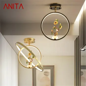 · Потолочный светильник ANITA Brass, Современные роскошные Золотые лампы, креативные светодиодные светильники Для украшения дома