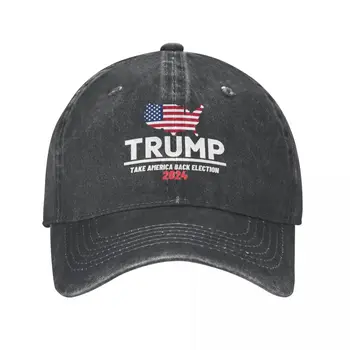 Бейсболка Trump Take America Back, Активная Избирательная бейсболка, Потертая выстиранная бейсболка Snapback 2024, Регулируемая шляпа для президентских выборов в США.