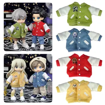 Бейсбольная куртка, пальто для кукол Obitsu 11 Ob11, одежда для кукол-животных, аксессуары для кукол 1/12 Bjd, кардиган в стиле колледжа