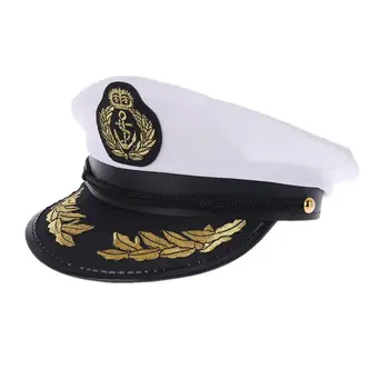 Белая Взрослая Яхта Капитана Лодки Военно-Морская Кепка Косплей Платье Шляпа