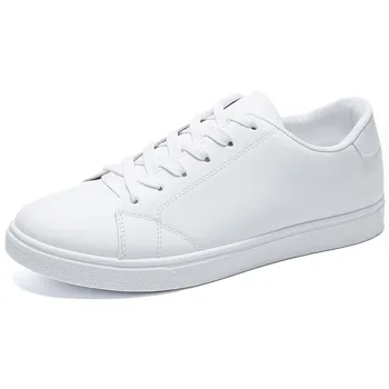 Белые кроссовки Мужские, Корейский тренд, Модная универсальная обувь из искусственной кожи на шнуровке, Повседневная Удобная обувь для ходьбы, Chaussure Blanche