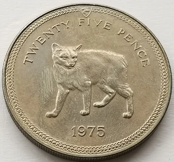 Бесхвостый Кот #2 38 мм Мужчина 1975 25 Р Всемирно Известный Кот Памятная Монета Медно-Никелевая Монета