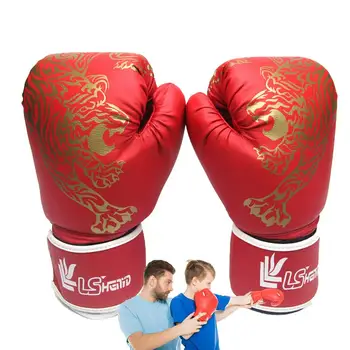 Боксерские перчатки для взрослых, дышащие боевые перчатки из искусственной кожи, Детские боксерские тренировочные перчатки для кикбоксинга для домашнего спорта