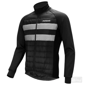 Велосипедная куртка DAREVIE из темного флиса, женская Зима -5 ℃ ~ 10 ℃, мужская Светоотражающая, сохраняющая тепло, Дышащая  