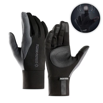 Велосипедные теплые перчатки KoKossi с сенсорным экраном на весь палец, водонепроницаемые нескользящие мужские Женские зимние ветрозащитные перчатки для велоспорта на открытом воздухе