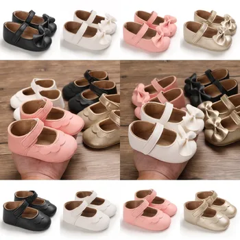 Весенне-осенняя мода для новорожденных, одиночные туфли принцессы Мэри Джейн, Нескользящая обувь для ходьбы на подошве для девочек 0-1 лет