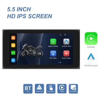 Видеорегистратор для мотоцикла с сенсорным экраном 5,5 дюйма IP69 Водонепроницаемый HD Специальный Навигатор Для мотоцикла С Двойными настройками Bluetooth Мотоциклетный Рекордер