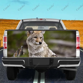 Виниловая пленка с наклейками на автомобиль с животными койоты, хвост грузовика, упаковка для модификации внешнего вида, подходит для наклеек на автомобили и грузовики