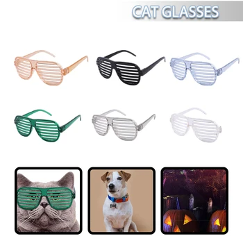 Винтажные круглые очки для домашних животных, аксессуары для собак, кошек, реквизит для щенков, Декоративные очки с жалюзи, Забавные аксессуары для Хэллоуина