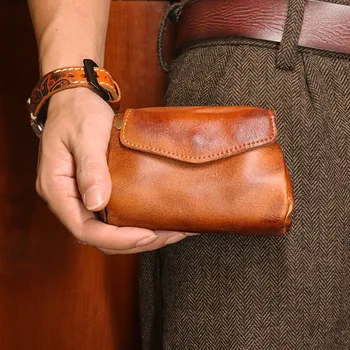 Винтажный модный высококачественный мужской и женский универсальный кошелек из натуральной кожи для ежедневного хранения монет на открытом воздухе, сумка для ключей, сумка для карт