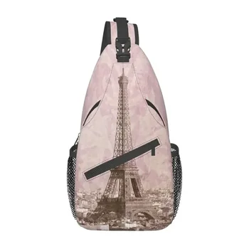 Винтажный рюкзак через плечо с Эйфелевой башней, мужская нагрудная сумка на заказ для велоспорта, походный рюкзак
