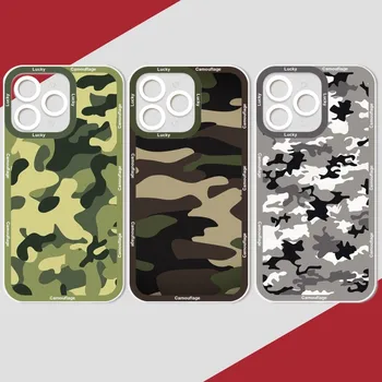 Военный Армейский Камуфляжный Узор Чехол Для Телефона Чехол для телефона для iPhone 11 12 13 Mini Pro Max 14 Pro Max Case shell Funda Cover