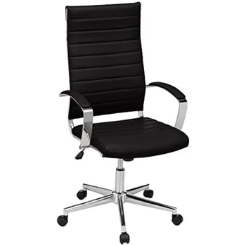 Вращающийся офисный стул для руководителей с высокой спинкой, обивкой Puresoft в рубчик, поясничной поддержкой, компьютерный стул в современном стиле