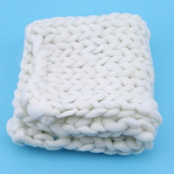 Высококачественное шерстяное детское одеяло ручной работы, вязаное крючком, реквизит для фотосъемки новорожденных, толстое тканое одеяло, принадлежности для детского одеяла