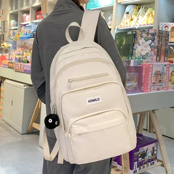Высококачественный Водонепроницаемый рюкзак с множеством карманов для женщин, однотонная студенческая сумка, дорожная сумка для девочек-подростков, милая школьная сумка, новинка