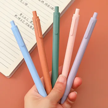 Гелевые ручки Simple Macaron Color Ручной работы, 1 шт, черные чернила 0,5 мм, тонкая ручка для письма, канцелярские принадлежности для учащихся, школьные принадлежности