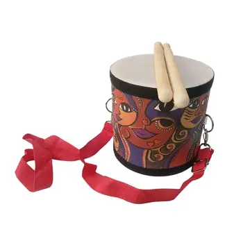 Деревянный Напольный Барабан Монтессори с регулируемым ремешком, Бонго-Барабан для детей, подарок на День рождения, Музыкальный инструмент для танцев