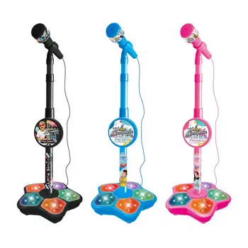 Детская караоке-машина с подсветкой, музыкальный микрофон для пения, игрушка с мигающими огнями сцены для детей старше 3 лет, подарки на День рождения