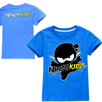 Детская хлопковая футболка Для мальчиков, футболка с героями мультфильмов Ninja Kidz Game, Детская футболка с принтом Harajuku для девочек, летняя 3D футболка с коротким рукавом