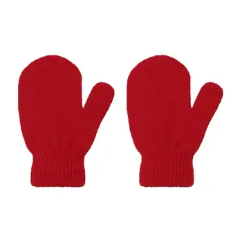Детские зимние перчатки ветрозащитные акриловые вязаные перчатки с полными пальцами для улицы