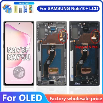 Для AMOLED С Рамкой Для Samsung Note 10 Plus ЖК-дисплей N975 N975F SM-N9750 Замена сенсорного экрана Планшета В сборе