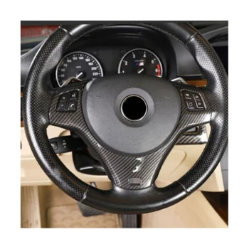 Для BMW 3 серии E90 E92 E93 M3 с отверстием Наклейка на рулевое колесо из настоящего углеродного волокна Для замены декоративной крышки рамы