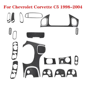 Для Chevrolet Corvette C5 1998 1999 2000 2001 2002 2003 2004 Автомобильные черные наклейки из углеродного волокна, декоративные аксессуары для интерьера автомобиля
