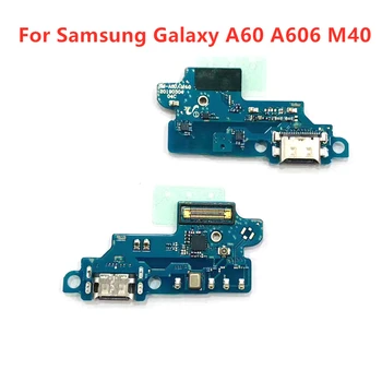 для Samsung Galaxy A60 A606 M40 Порт USB-зарядного устройства, разъем для док-станции, печатная плата, ленточный Гибкий кабель, замена компонента порта зарядки