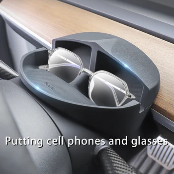 Для Tesla Модель 3 / Y Силиконовый органайзер на рулевом колесе Держатель для мобильного телефона Подставка для очков Силиконовый органайзер на рулевом колесе