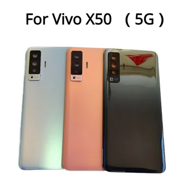 Для Vivo X50 5G Задняя Крышка Батарейного Отсека Задняя Дверца корпуса Стеклянный Корпус для VIVO X50 V2001A Крышка Батарейного Отсека с Заменой Объектива камеры