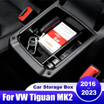 Для Volkswagen VW Tiguan MK2 2016 2017 2018 2019 2020 2021 2022 2023 Центральный Подлокотник Автомобиля Ящик Для Хранения Контейнер Лоток Аксессуары