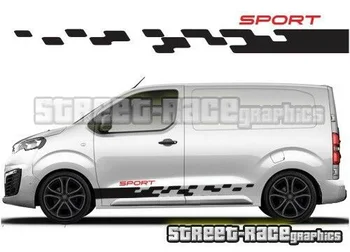 Для x2 Peugeot Expert van 016 боковые гоночные полосы, графические наклейки, виниловые СПОРТИВНЫЕ наклейки