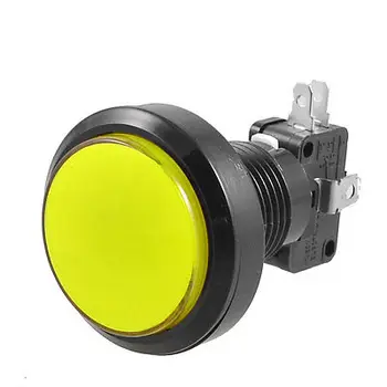 желтая Круглая Кнопка диаметром 36 мм с Микро-Концевым Выключателем для Аркадной Видеоигры