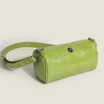 Женская сумка-мессенджер, модные повседневные простые сумки через плечо для женщин, универсальное ведро в стиле зарубежного ретро из мягкой кожи, новинка в Hnadbag