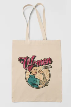Женская сумка-тоут Power-органический хлопок-экологичная. Средний вес. Печать сделана нами