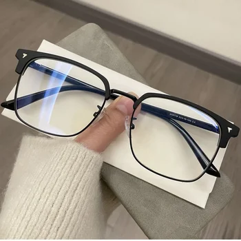 Женские модные оптические очки с блокировкой синего света, Унисекс, мужские оптические очки в полурамке, женские модные очки