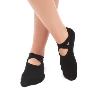 Женские носки для йоги с круглым носком, противоскользящая повязка, дышащие носки для пилатеса, балета, танцев, повседневные спортивные носки для девочек без спинки
