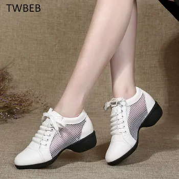Женские удобные кроссовки с дышащей сеткой, женские туфли для латиноамериканских танцев, женские туфли для бальных джазовых танцев
