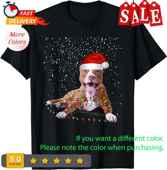 Забавная футболка Merry Pitmas с питбулем в подарок на Рождество для собаки