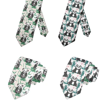 Забавный мужской галстук 3D печать Мультяшная панда Галстуки Деловые Персонализированные Знакомства Свадьба Галстук Подходит для Нейтрального милого Каваи